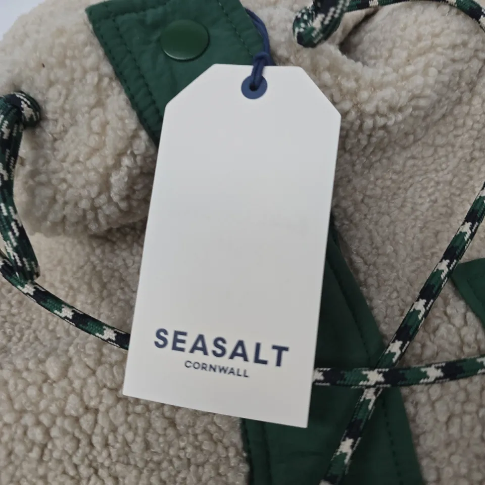 SEASALT CORNWALL WOOL TRAIL FLEECE HOODIE – ARAN, UK SIZE S