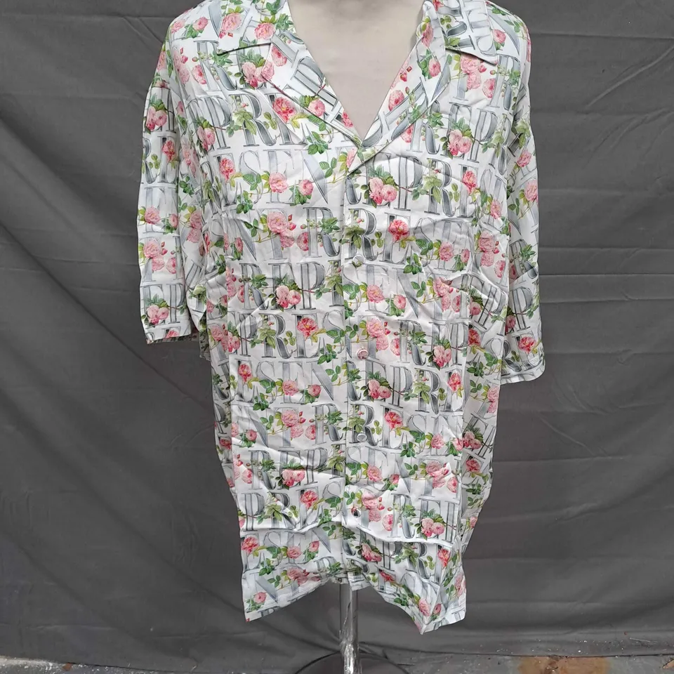 REPRESENT FLORAL REPRESENT SHIRT IN FLAT WHITE SIZE M