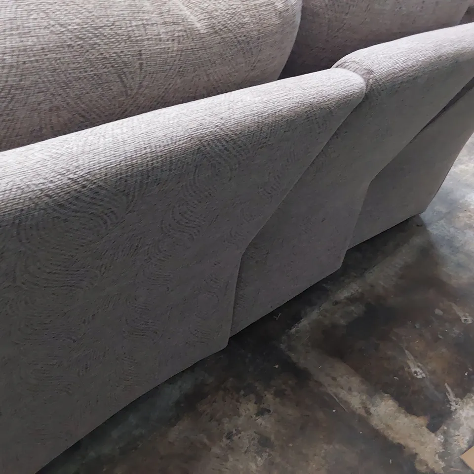 QUALITY BRITISH DESIGNER G PLAN CHADWICK SINGLE POWER RECLINING THREE SEATER SOFA CORAL MINK FABRIC 