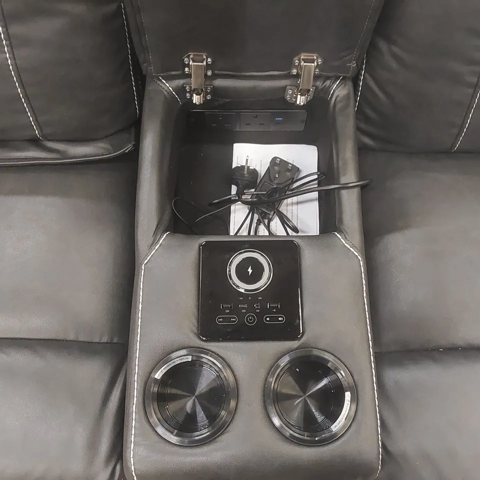 VINSON ELECTRIC RECLINER 2 SEATER SOFA AIR LEATHER WITH SPEAKERS & USB-C CHARGING