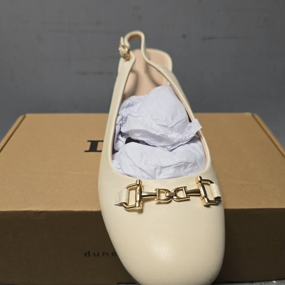 BOXED DUNE ROUND TOE WEDGE SANDALS - SIZE 8 