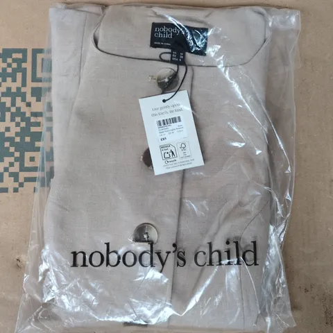 BAGGED NOBODY'S CHILD SQUARE NECK LONGLINE WAISTCOAT IN STONE UK 10