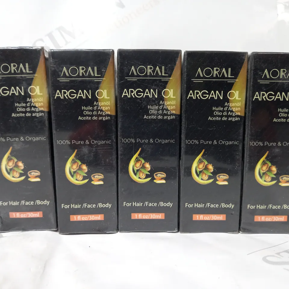 SET OF 5 AORAL ARGAN OIL BOTTLES (30ML)