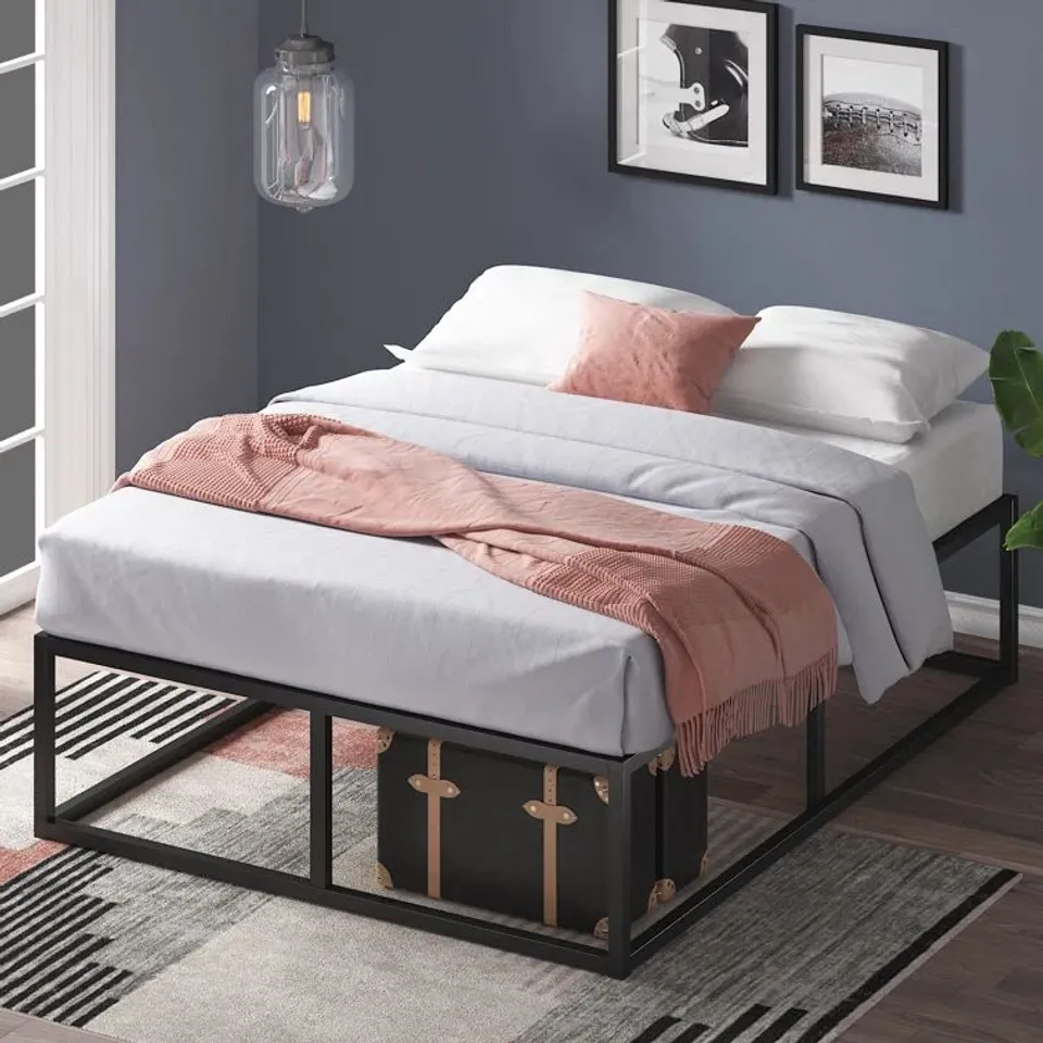 BOXED DEKKER MINIMAL METAL BED - 25 CM HIGH, BED SIZE UNSPECIFIED (1 BOX)