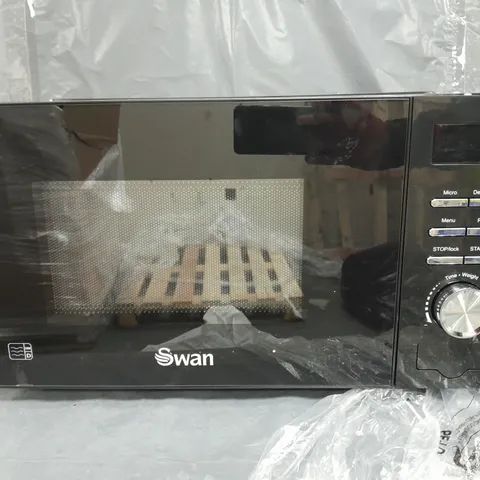 SWAN 20L 700W DIGITAL MICROWAVE IN BLACK - COLLECTION ONLY