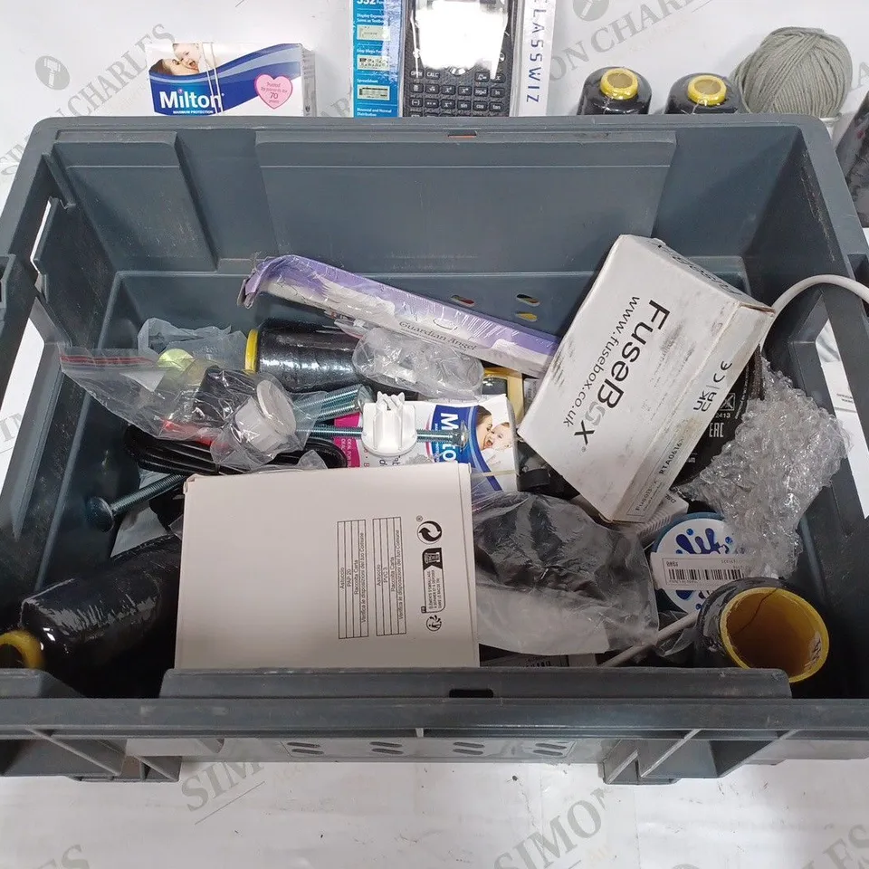 BOX TO CONTAIN APPROX. 25 X ASSORTED HOUSEHOLD PRODUCTS. INCLUDES INCENSE, CRAFT MATERIALS, CALCULATOR ETC 