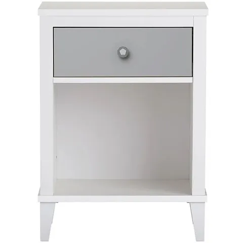 BOXED POPPY NIGHTSTAND WITH 1 DRAWER WHITE (1 BOX)
