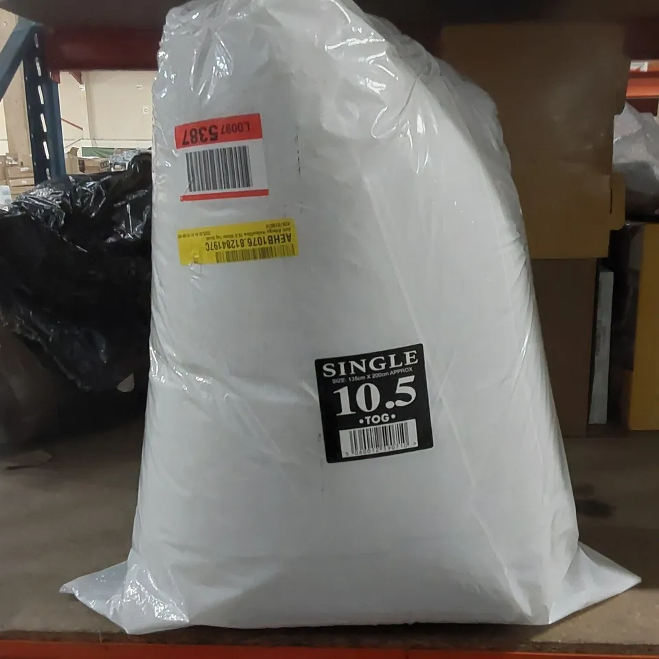 BAGGED ANTI ALLERGY HOLLOWFIBRE 10.5 TOG WHITE DUVET - SINGLE (1 ITEM)