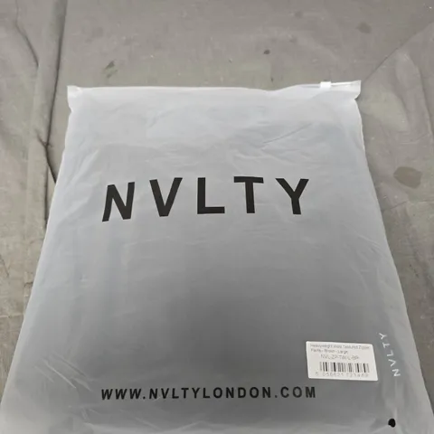 NVLTY HEAVYWEIGHT WOOL TEXTURED ZIPPER PANTS IN BROWN  SIZE L