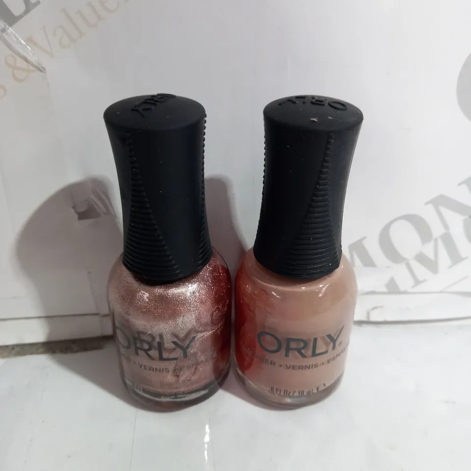 BOX OF APPROX. 2 ORLY NAIL LACQUER TO INCLUDE - RAGE - COUNTRY CLUB KHAKI