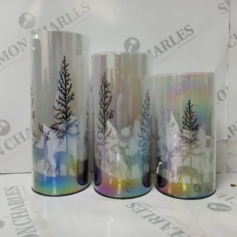 LUXA SHADOW PRELIT SET OF 3 REINDEER SCENE SPARKLERS