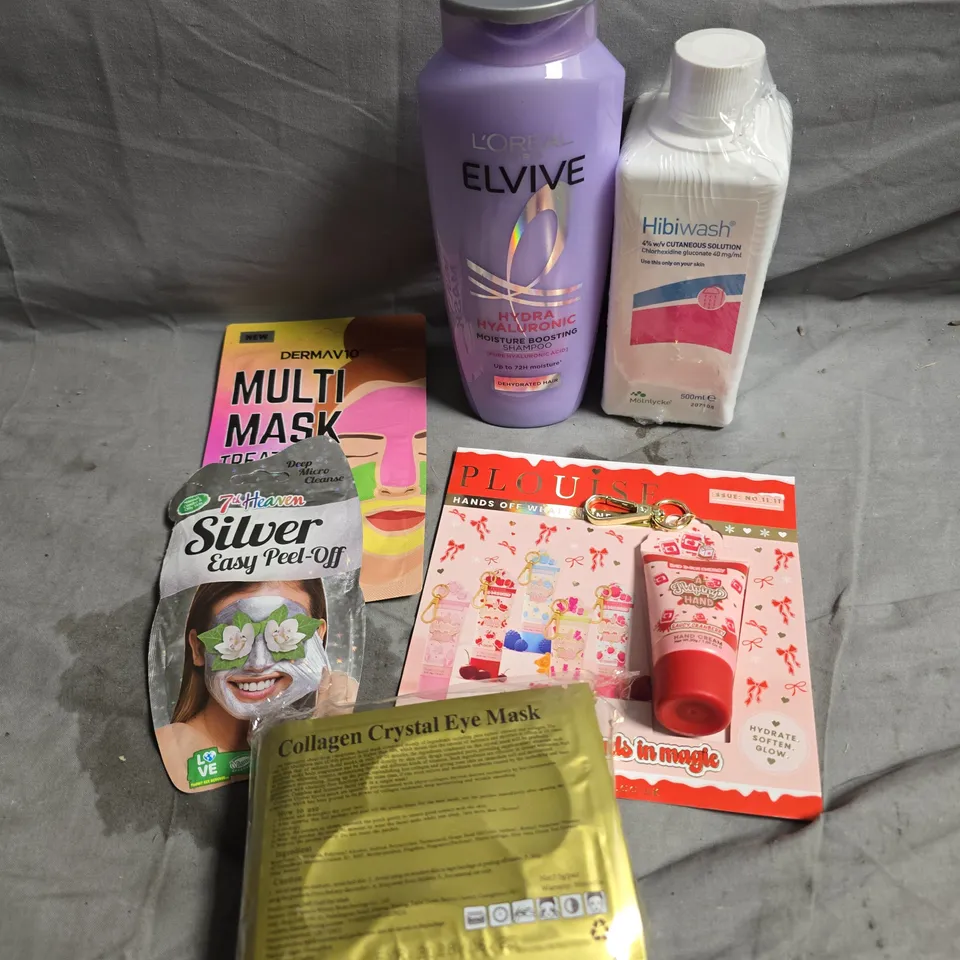 APPROXIMATELY 15 ASSORTED HEALTH & BEAUTY PRODUCTS TO INCLUDE MULTI MASK, ELVIVE SHAMPOO, COLLAGEN EYE MASKS ETC 