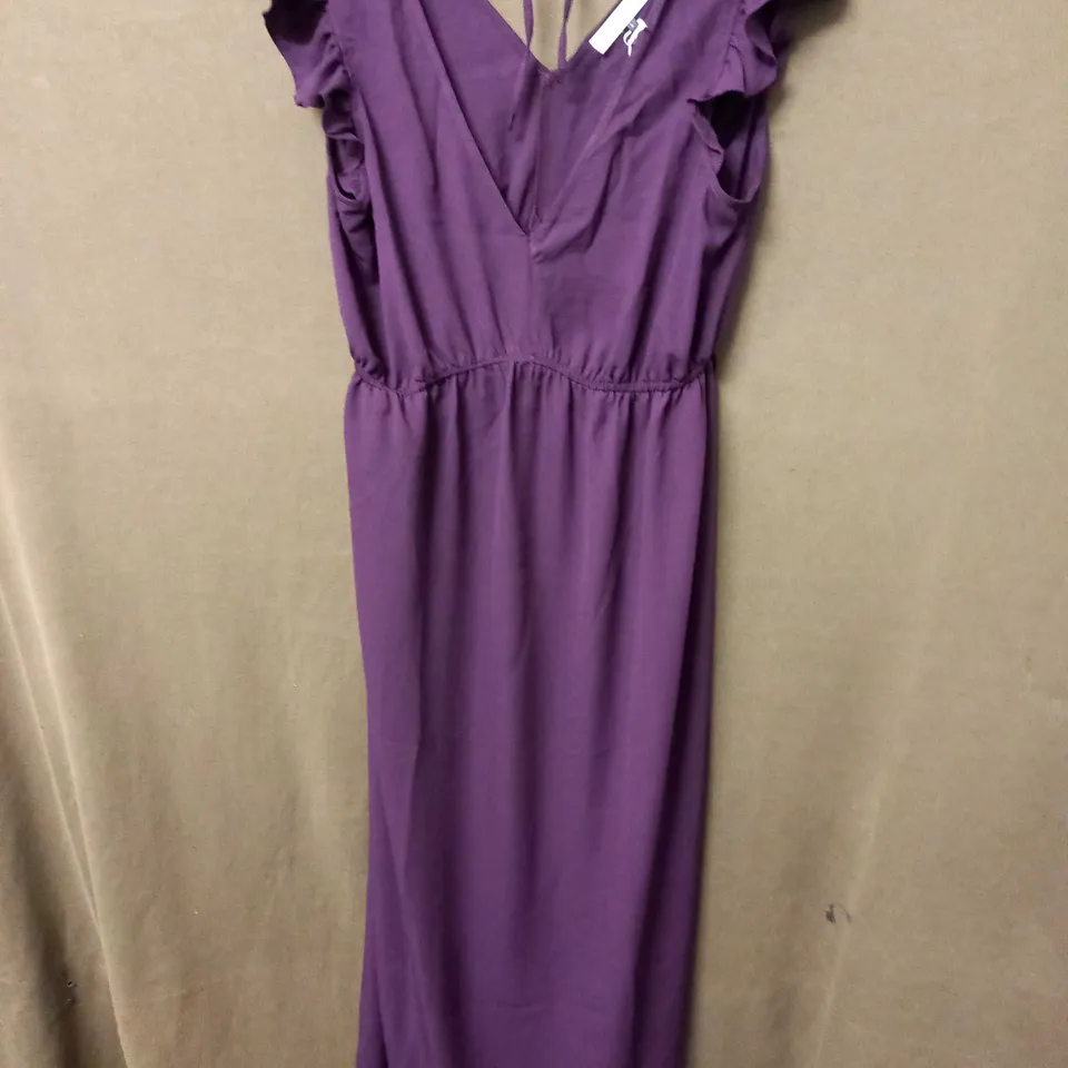MAISON DE NIMES V-NECK MIDI DRESS IN PLUM - LARGE
