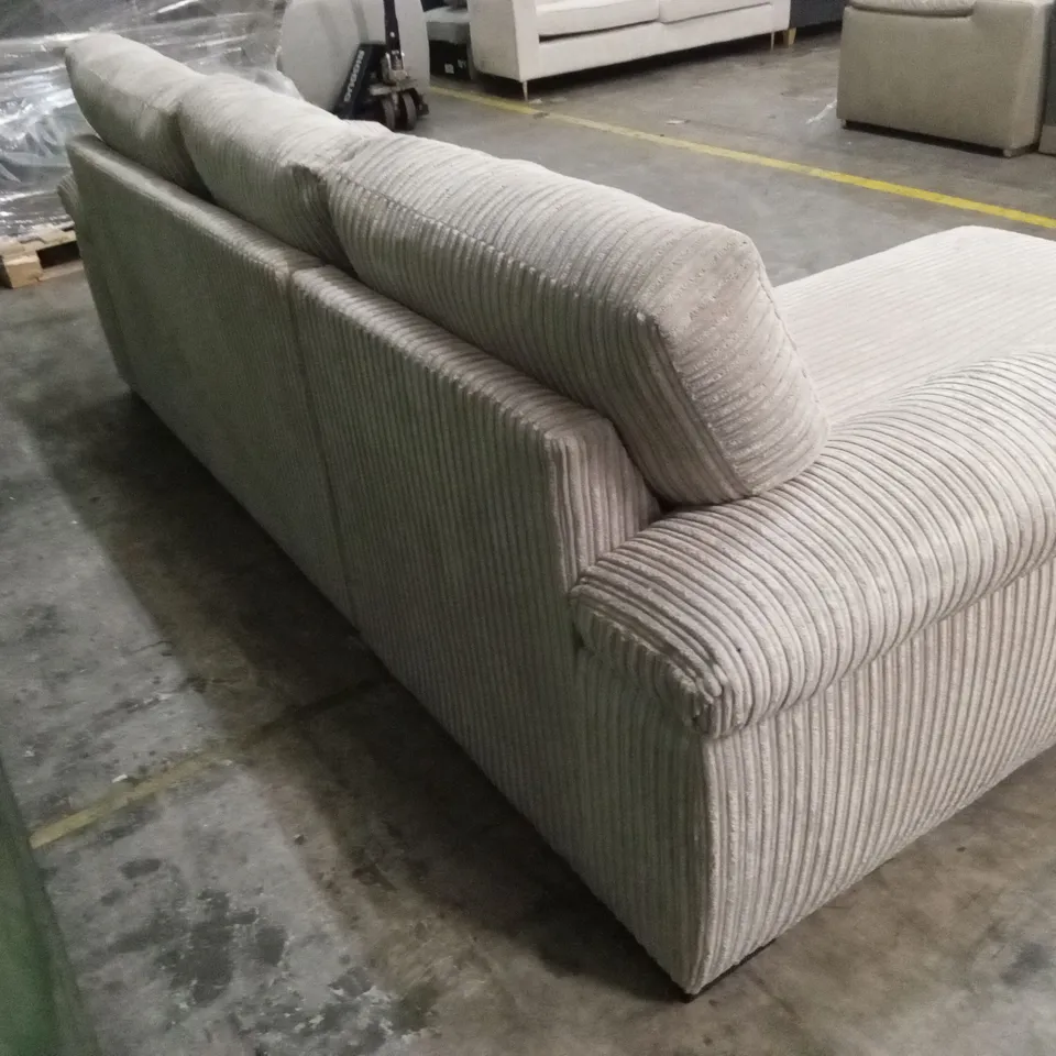 AMALFI 3 SEATER STANDARD BACK LEFT HAND FABRIC CORNER CHAISE SOFA - CREAM RRP £899