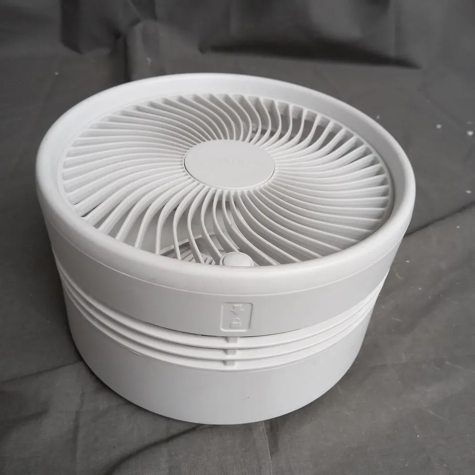 BELL & HOWELL OSCILLATING FOLDING RECHARGEABLE FAN IN WHITE