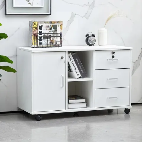 BOXED 1 DOOR 3 DRAWER FILLING STORAGE CABINET