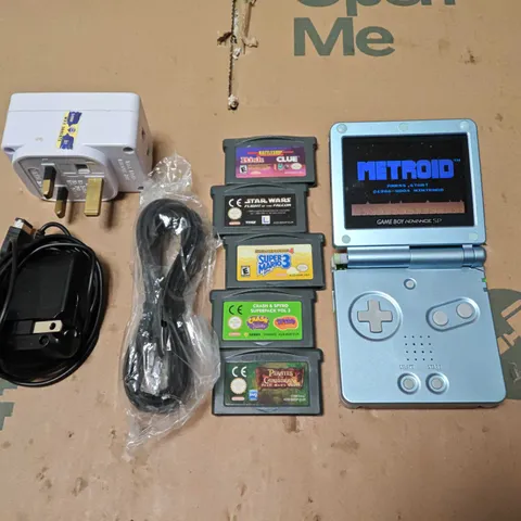 UNBOXED NINTENDO GAMEBOY ADVANCED SP WITH 6 GAMES