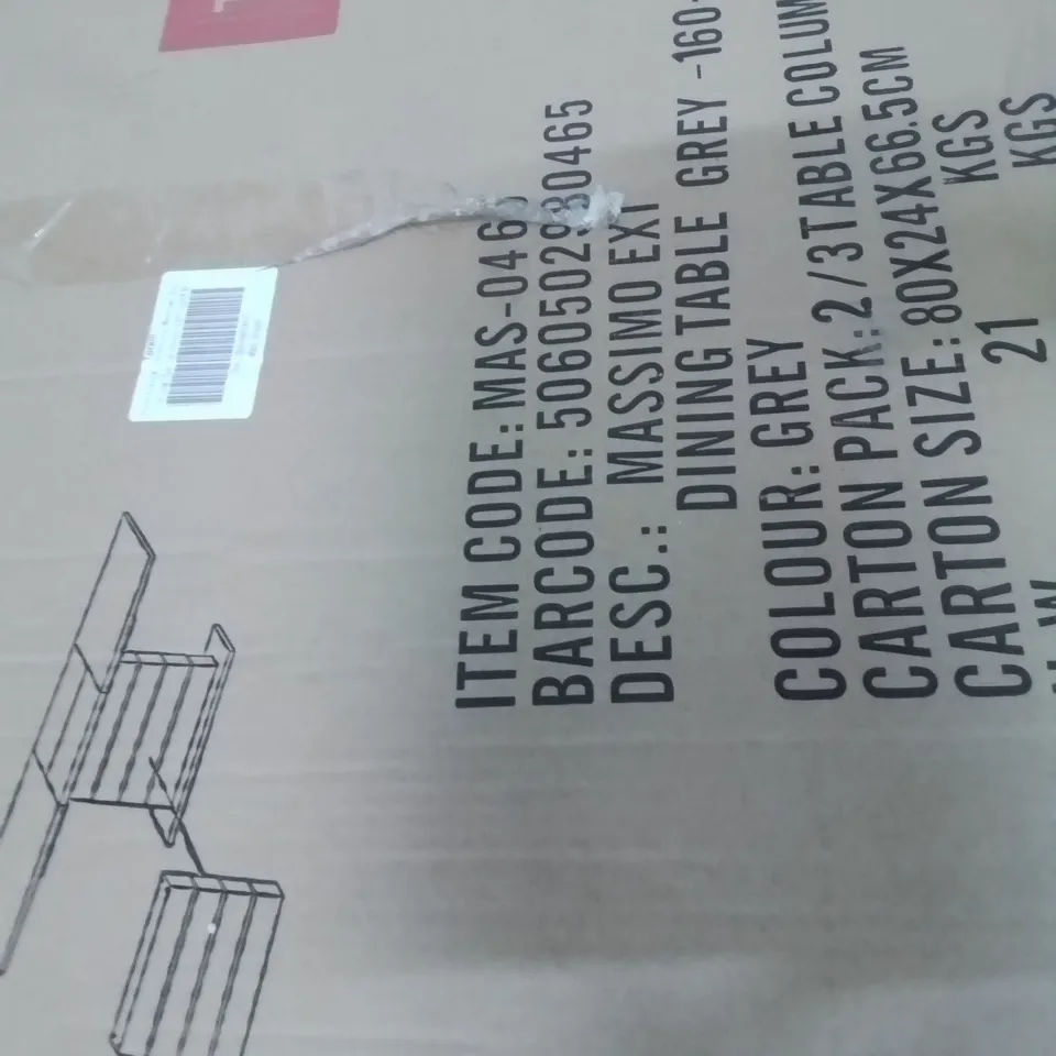 THREE BOXED TOKYO EXTENDING DINING TABLE PEDESTALS ONLY 2 ×GREY 1 × WHITE