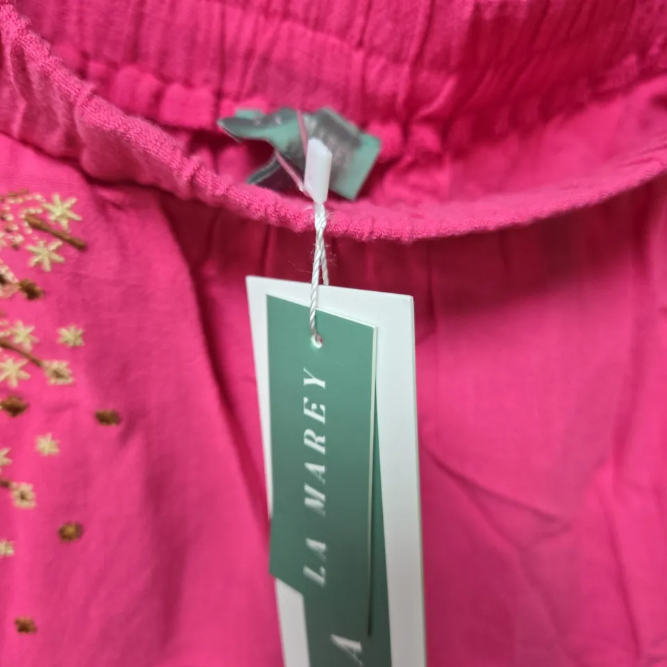 PINK EMBROIDERED NIGHTWEAR JUMPSUIT – MEDIUM (M) LA MAREY 