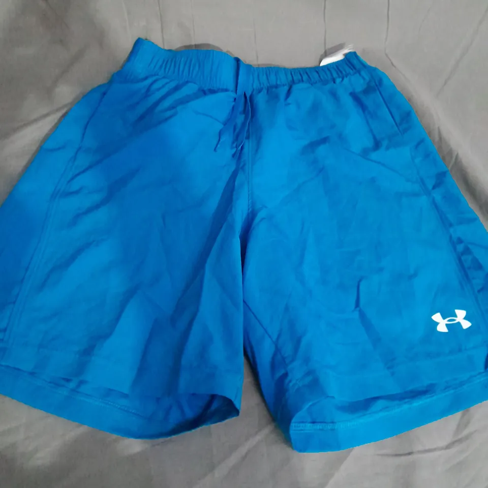 UNDER ARMOUR ELASTIC WAIST SHORTS, BLUE - SIZE M