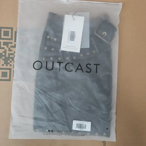BAGGED OUTCAST RODEO MINI SKIRT IN DARK GREY SIZE MEDIUM
