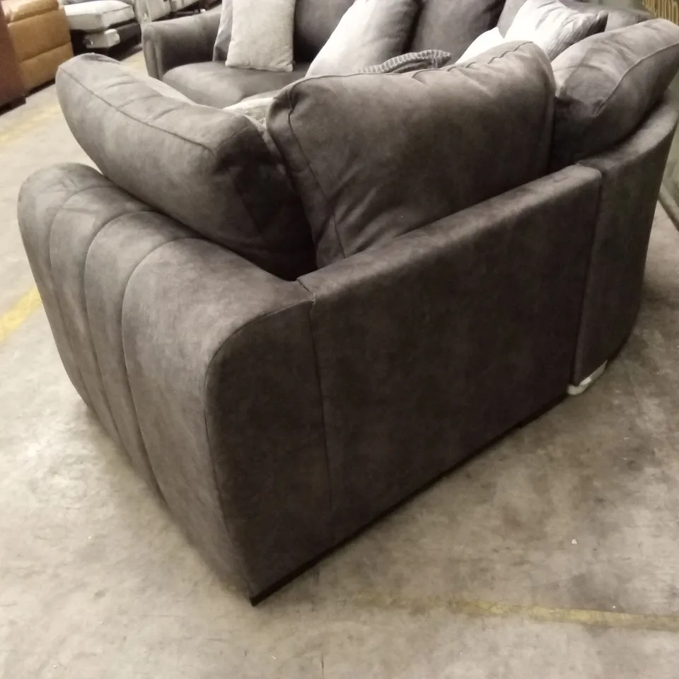 AMARA RIGHT HAND DOUBLE ARM CORNER GROUP SOFA - CHARCOAL RRP £2649
