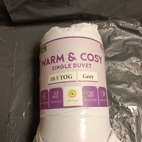 WARM & COSY SINGLE DUVET – 10.5 TOG, GREY