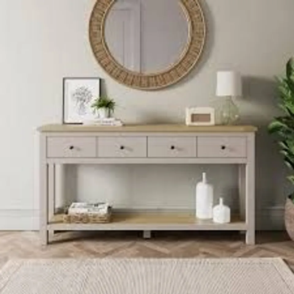 BOXED OLNEY EXTRA WIDE CONSOLE TABLE - STONE (1 BOX)