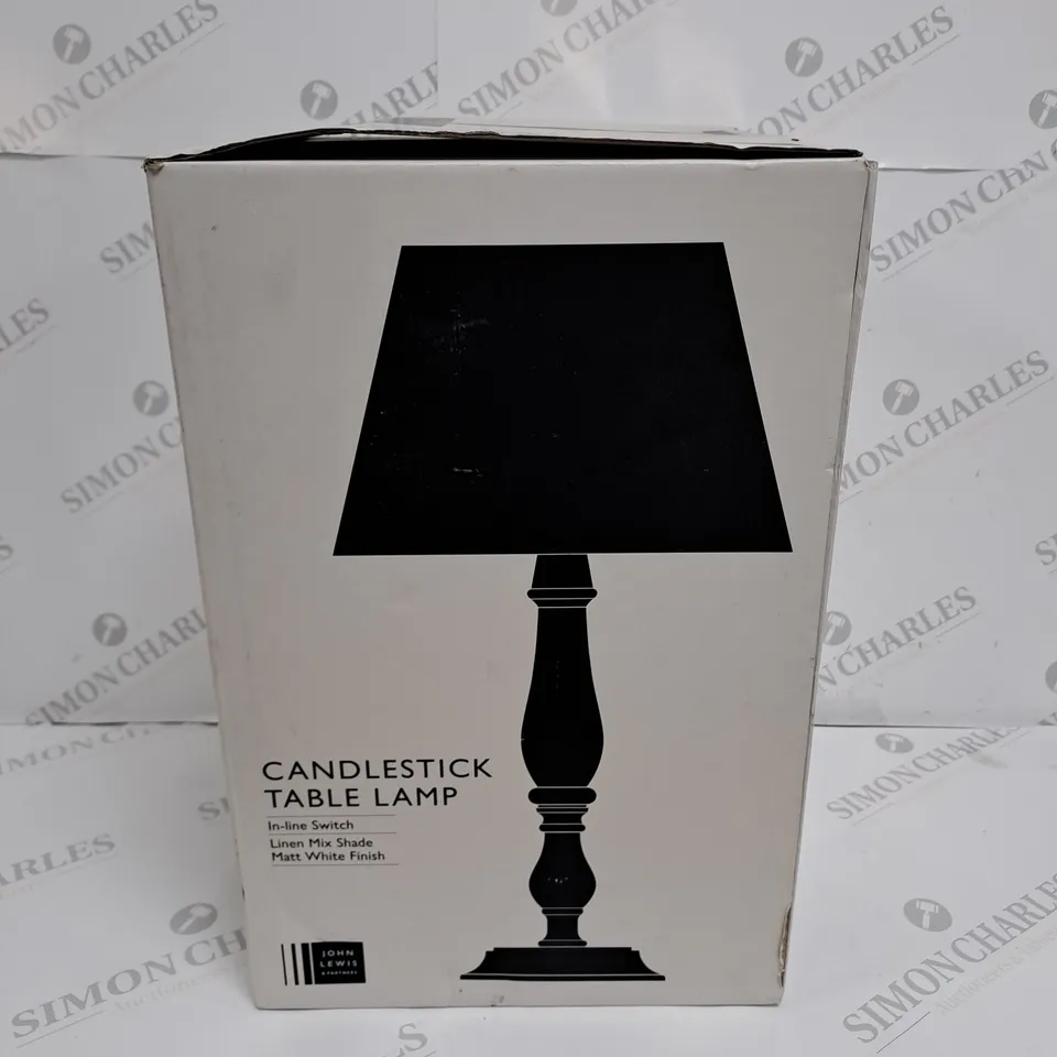 BOXED CANDLESTICK TABLE LAMP 