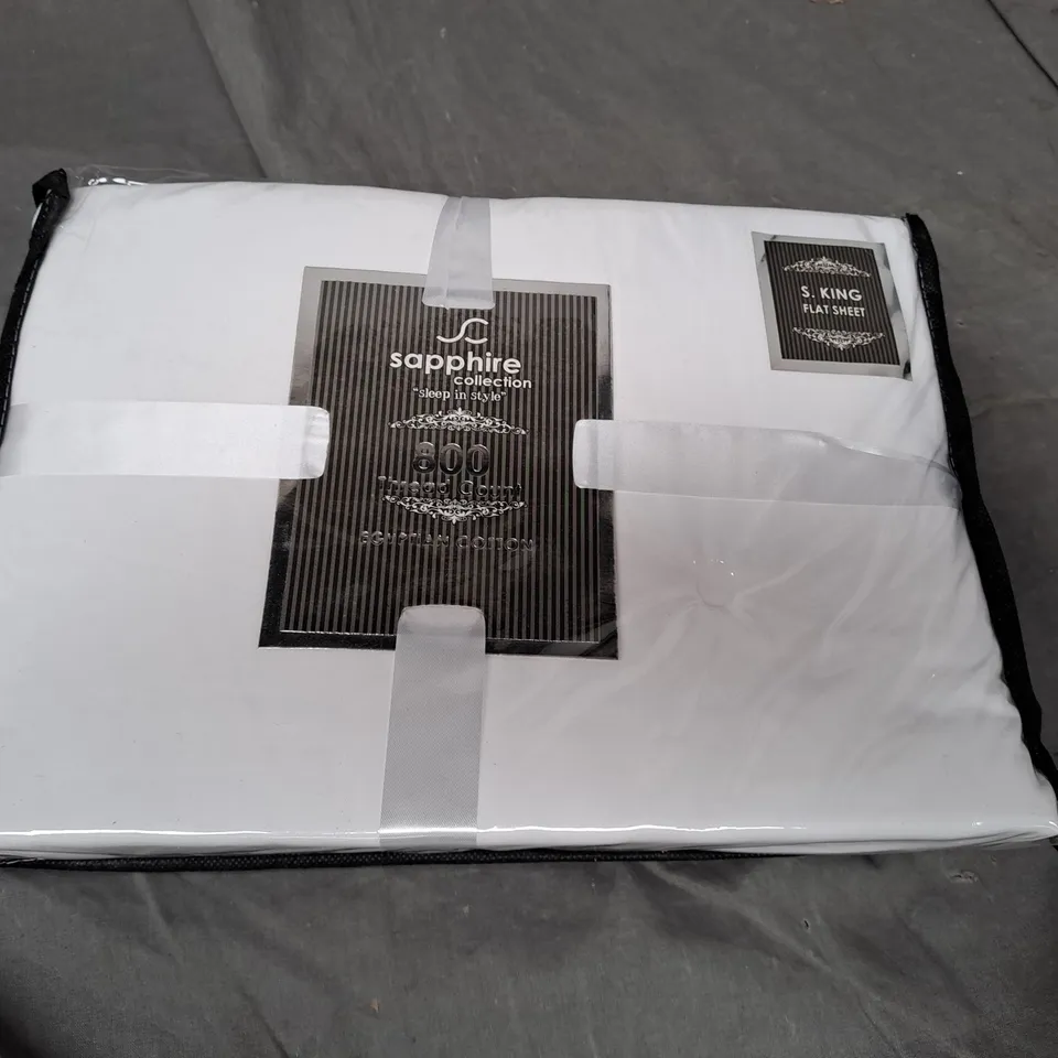 SAPPHIRE COLLECTION FLAT SHEET - WHITE - SUPER KING SIZE