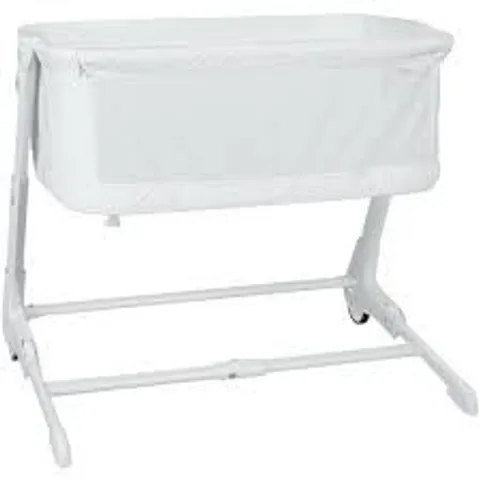 BOXED COSTWAY BABYJOY BABY SIDE BASSINET BEDSIDE SLEEPER WASHABLE MATTRESS HEIGHT ADJUSTABLE -WHITE-