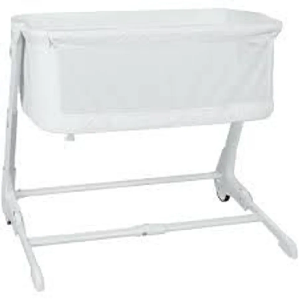BOXED COSTWAY BABYJOY BABY SIDE BASSINET BEDSIDE SLEEPER WASHABLE MATTRESS HEIGHT ADJUSTABLE -WHITE-