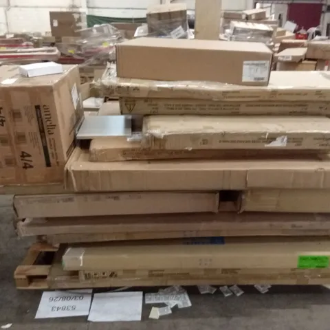 PALLET OF ASSORTED DESIGNER INCOMPLETE FURNITURE PARTS AND PIECES