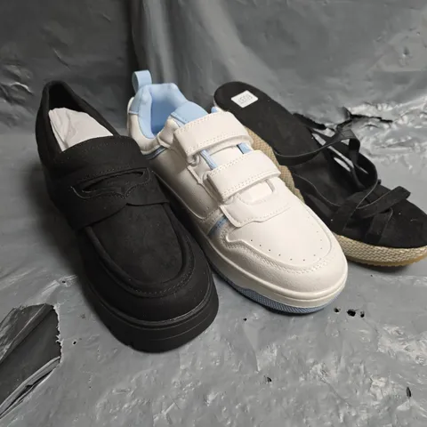 BOX OF APPROXIMATELY 6 PAIRS OF ASSORTED SHOES IN VARIOUS COLOUR, STYLES AND SIZES
