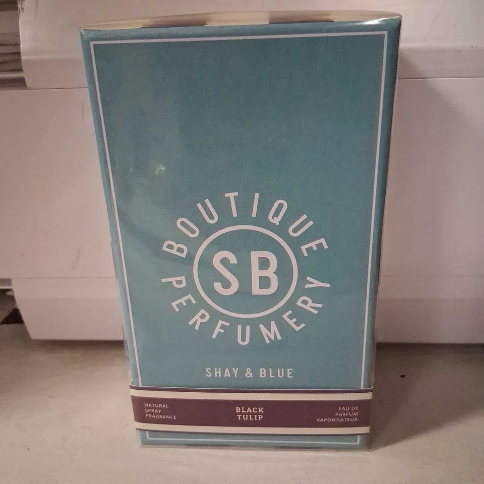BOXED AND SEALED SB BOUTIQUE PERFUMERY SHAY AND BLUE BLACK TULIP EAU DE PARFUM 100ML 