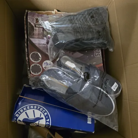 BOX OF APPROXIMATELY 12 PAIRS OF UNBOXED ASSORTED SHOES IN VARIOUS COLOUR, STYLES AND SIZES