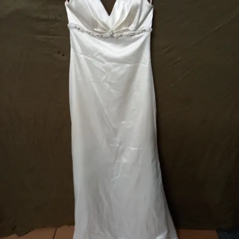 CHRISTINA SPOSA IVORY EMBELLISHED WEDDING DRESS - 42