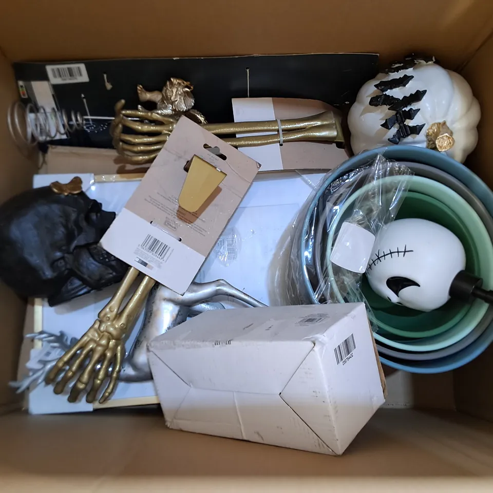 LOT OF APPROXIMATELY 17 ASSORTED HOUSEHOLD ITEMS TO INCLUDE MIXING BOOKS AND SEASONAL DECORATIONS 