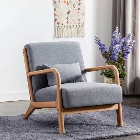 BOXED LIVING ROOM CHAIR - GREY