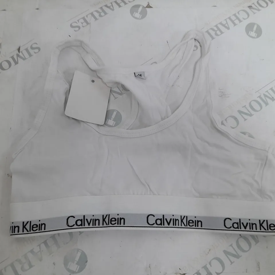 BOXED CALVIN KLEIN LEGGINGS AND CROP TOP DUO IN WHITE - MEDIUM