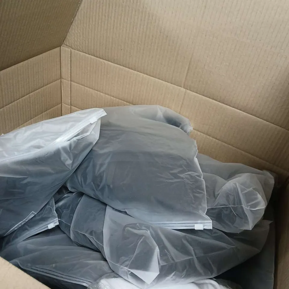 THIS LIFE GREY HOODIE WITH TRIANGLE LOGO – SET OF 3 TOPS AN ASSORTED BOX OF APPROXIMATELY  14 ITEMS . HOODIES AND T- SHIRTS .