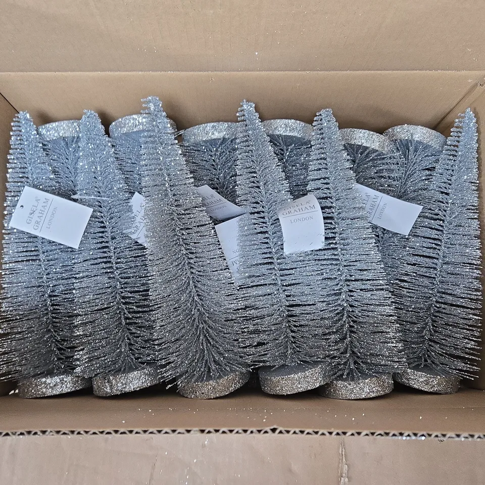 BOXED GISELA GRAHAM LONDON MINIATURE CHRISTMAS GLITTER TREE'S 