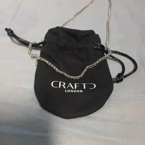 CRAFTD LONDON SILVER-TONE CHAIN NECKLACE WITH BLACK CORD