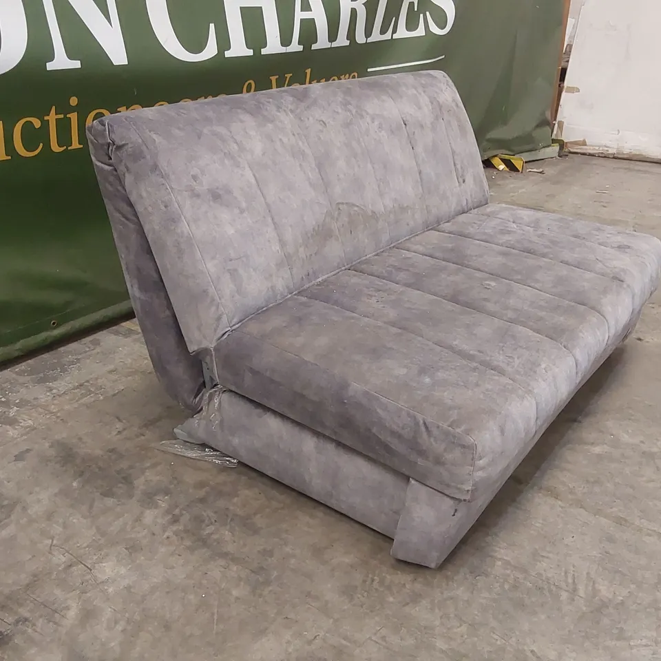 QUALITY DESIGNER GREY VELVET SOFA BED