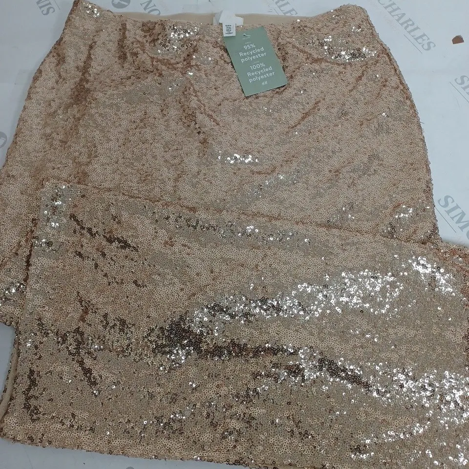 H&M GOLD SEQUIN LONGLINE SKIRT - EUR M
