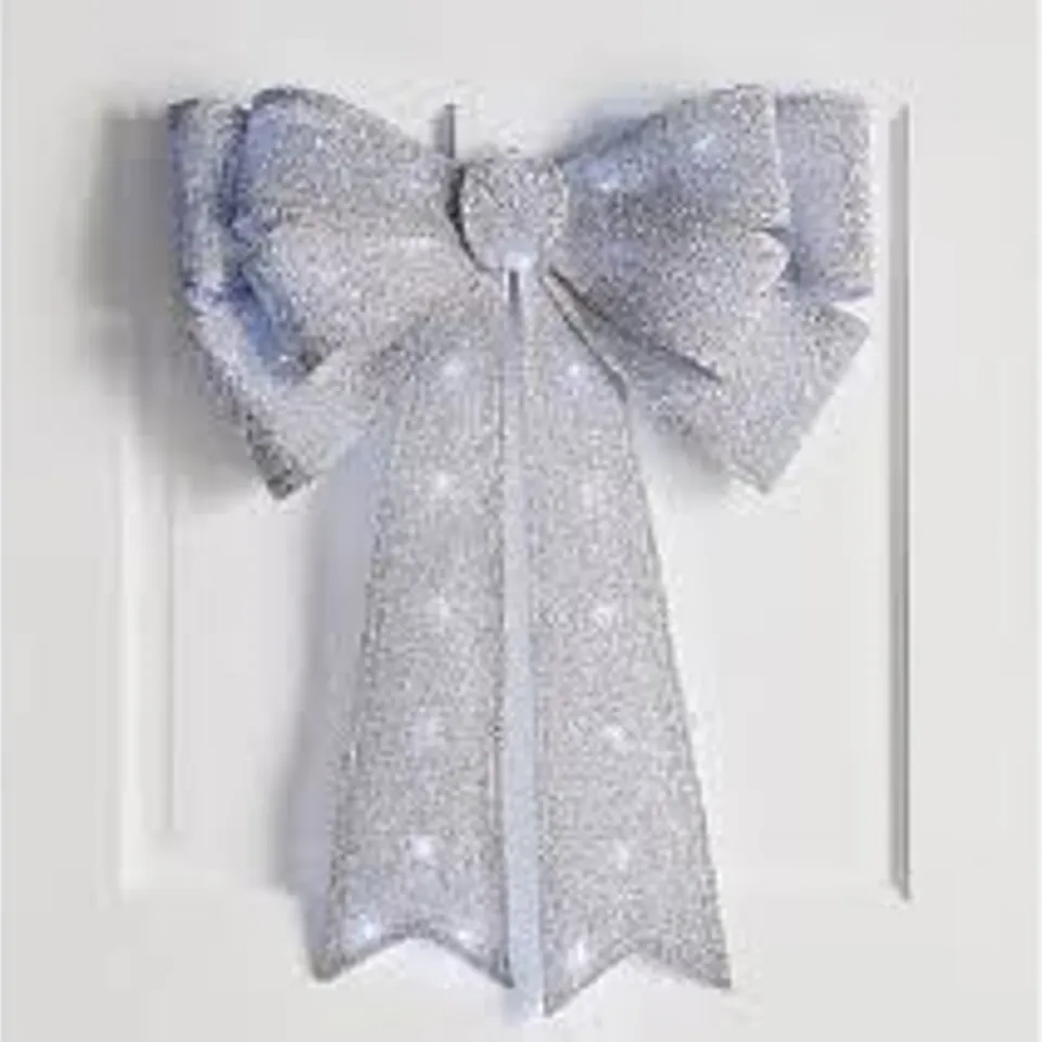 FESTIVE LARGE PRE-LIT DOOR BOW