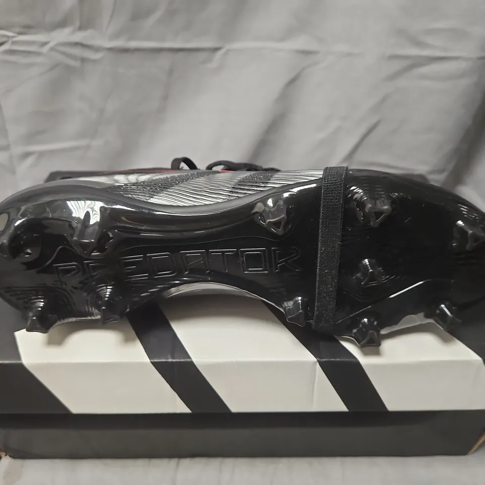 BOXED ADIDAS PREDATOR LEAGUE FG/MG FOOTBALL BOOTS – BLACK/RED, UK 8 (EU 42, US 8.5)