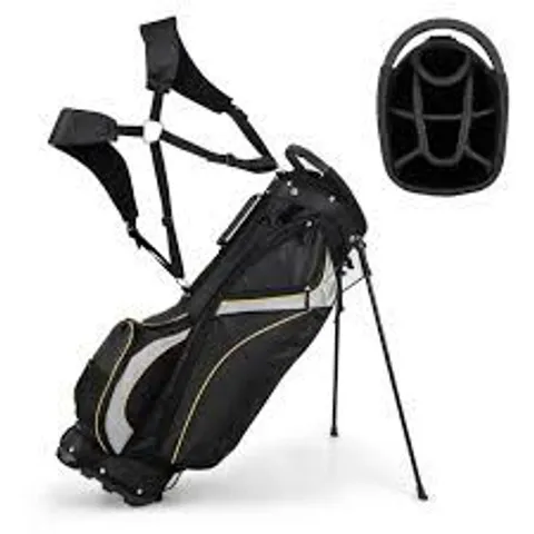 BOXED COSTWAY GOLF STAND BAG WITH 8 WAY DIVIDERS AND 7 ZIPPERED POCKETS