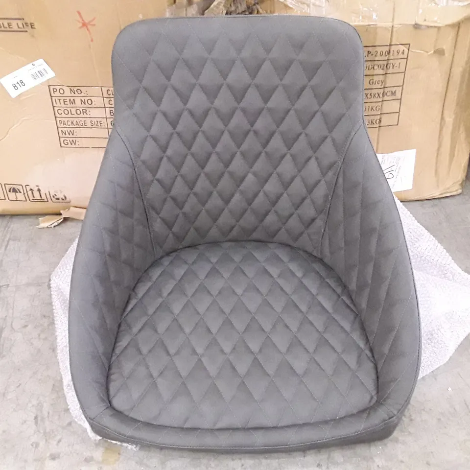 BOXED UNBRANDED CHARCOAL GREY PADDED DINING TABLE SEAT