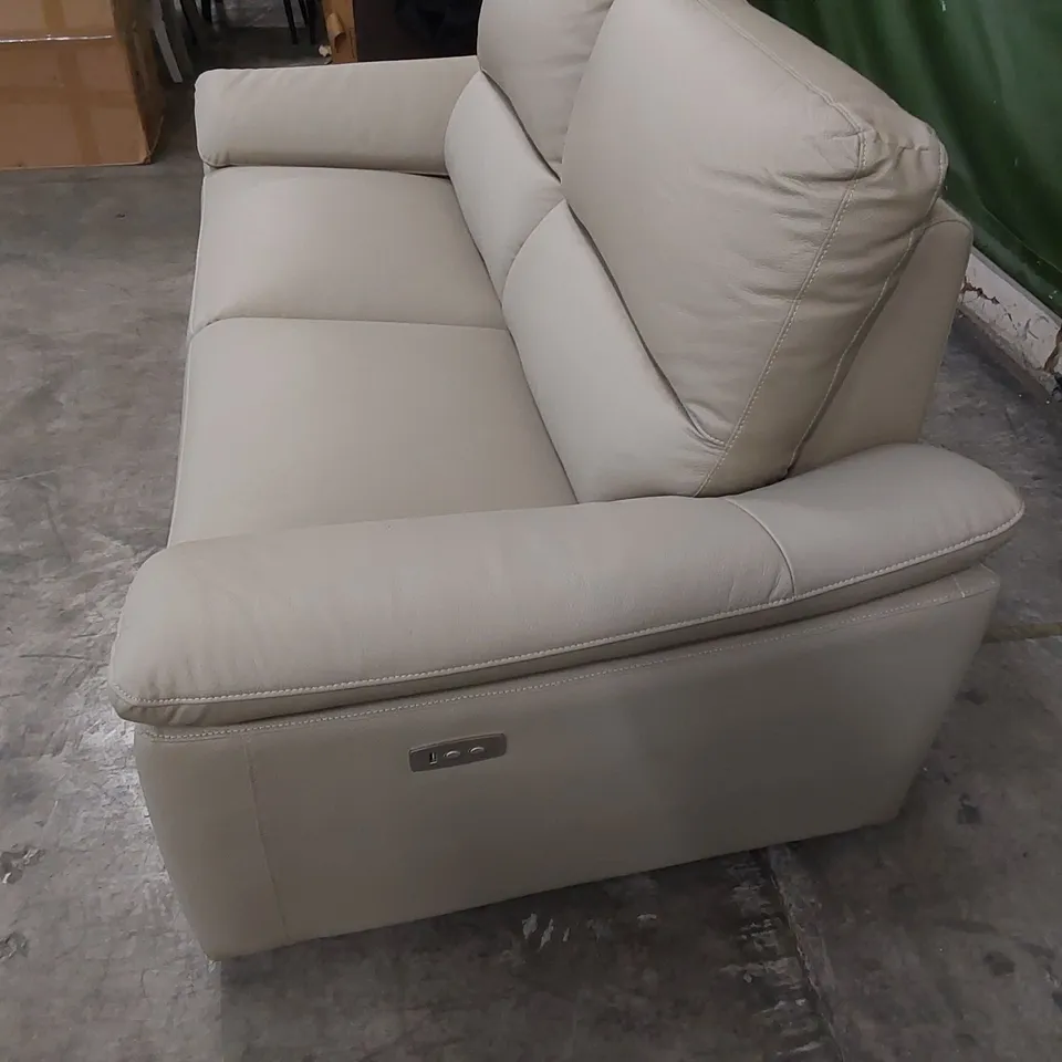 DESIGNER PAVILION LEATHER UPHOLSTERED ELECTRIC RECLINING 3 SEATER SOFA